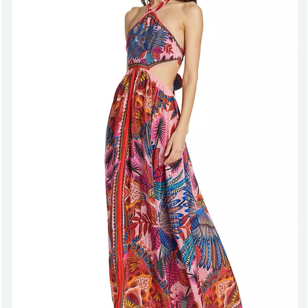 Farm Rio Macaw Scarf Maxi Dress
